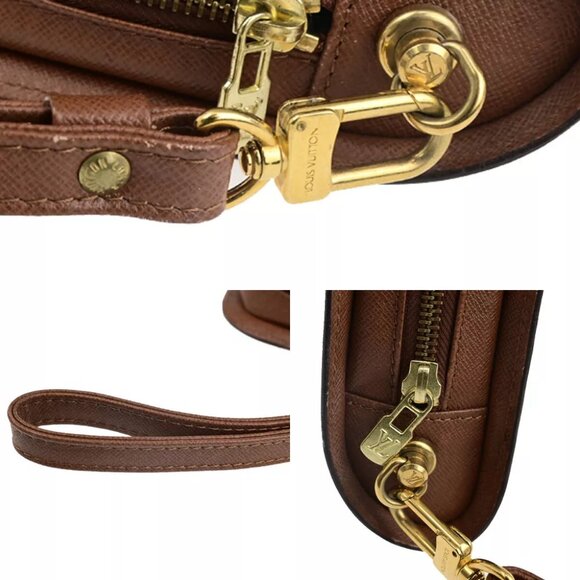 LOUIS VUITTON Orsay Clutch Hand Bag Monogram Leather Brown France - Picture 8 of 14